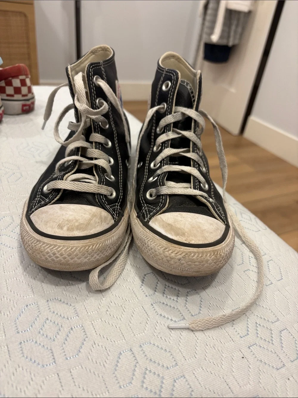 Converse Black Leather Chuck Taylor All Star High-Top Kids Sneakers
